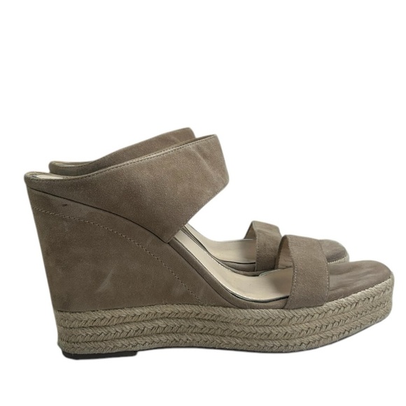 Jessica Simpson Women SZ 10 Siera Tan Leather Platform Espadrilles Sandal READ - Picture 1 of 11